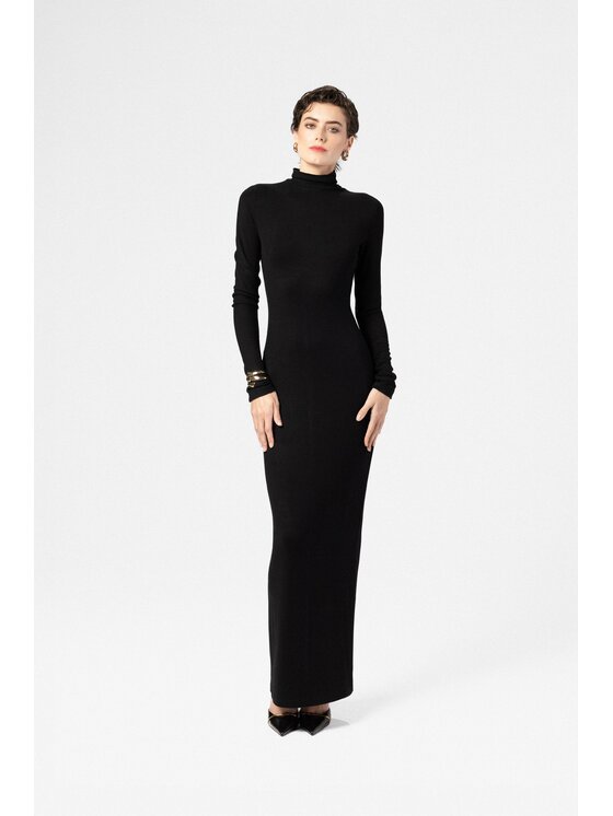 LE POSSÉ LE POSSÉ Φόρεμα υφασμάτινο SMZOP Μαύρο Slim Fit