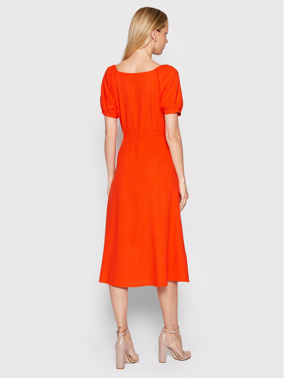 Vero Moda Vero Moda Sukienka koszulowa Jesmilo 10260300 Pomarańczowy Regular Fit