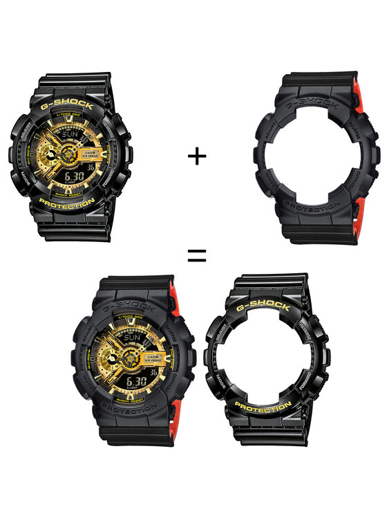 Casio Casio Zegarek SET GA-110GB-1AER + BEZEL 10358741 + PASEK 1057714 Czarny