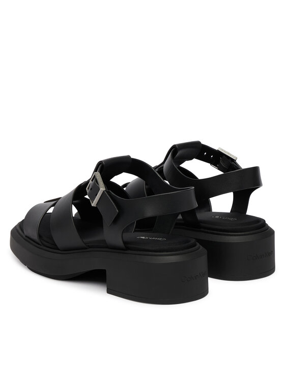 Calvin Klein Calvin Klein Sandali Chunky Sandal Fisherm Lth HW0HW02904 Črna