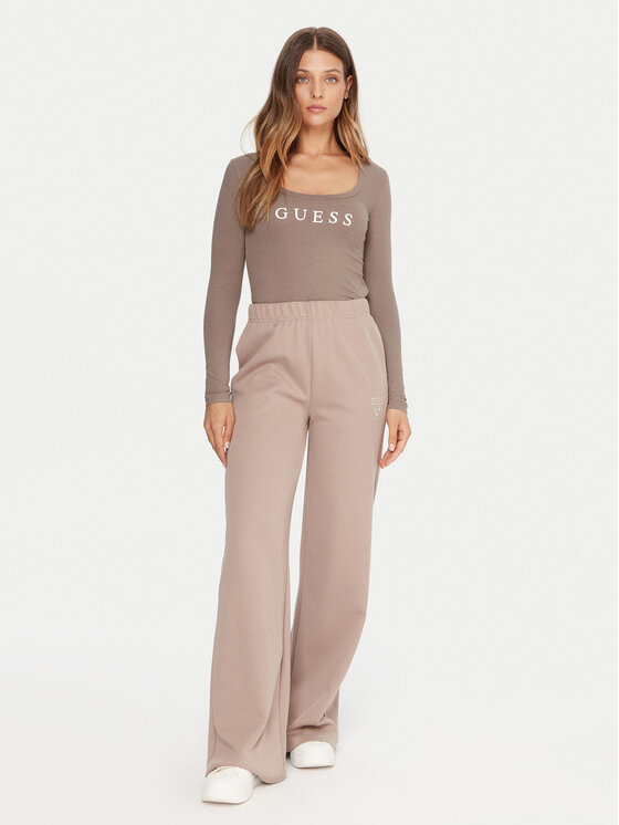 Guess Guess Bluză O5RI00 KBBU1 Bej Regular Fit