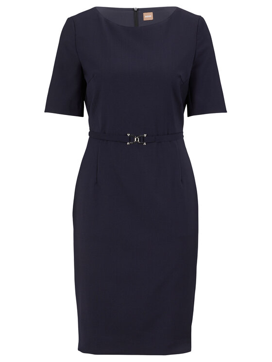 BOSS Boss Kasdieninė suknelė Daleah 50490041 Tamsiai mėlyna Slim Fit