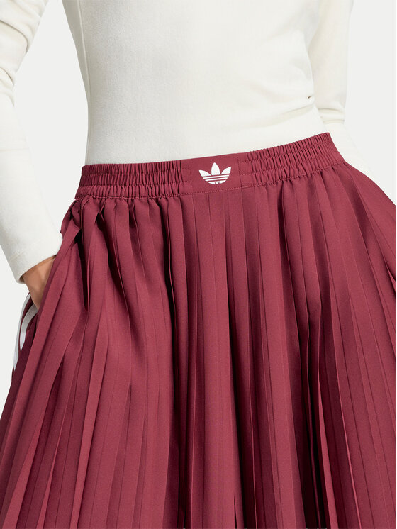 adidas adidas Spodnie dresowe Plisse 3S Track Pants LG4078 Bordowy Relaxed Fit