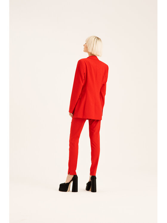 Chérir Paris Chérir Paris Spodnie garniturowe Eleganckie czerwone spodnie Czerwony Regular Fit