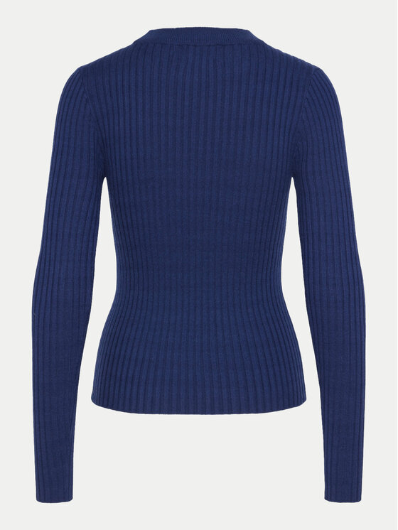 Pieces Pieces Пуловер Crista 17115047 Тъмносин Slim Fit