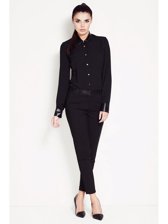 Awama Awama Koszula A050 Czarny Basic Fit