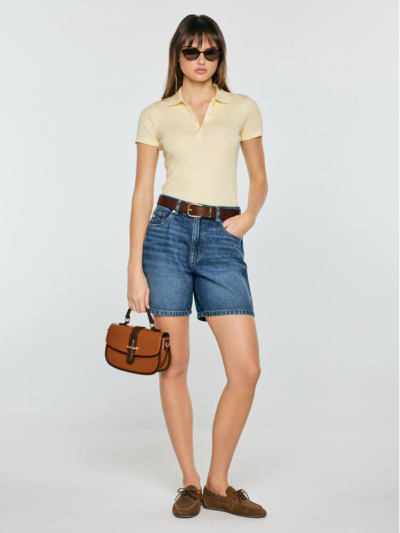BIG STAR BIG STAR Polo RAFAELA Żółty Slim Fit