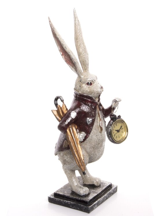 MIAhome MIAhome Figurka królik 37,5x15x11 cm ARNABA z zegarkiem Kolorowy