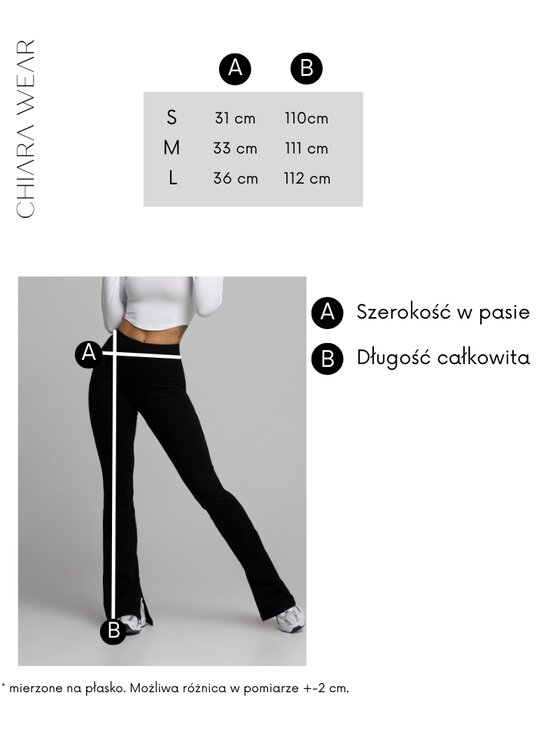 Chiara Wear Chiara Wear Spodnie materiałowe FLARE Czarny Regular Fit