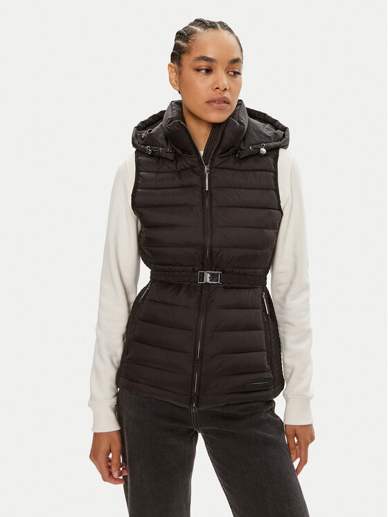 Calvin Klein Calvin Klein Bodywarmer Lw Padded Waist Smocking K20K207107 Schwarz Slim Fit