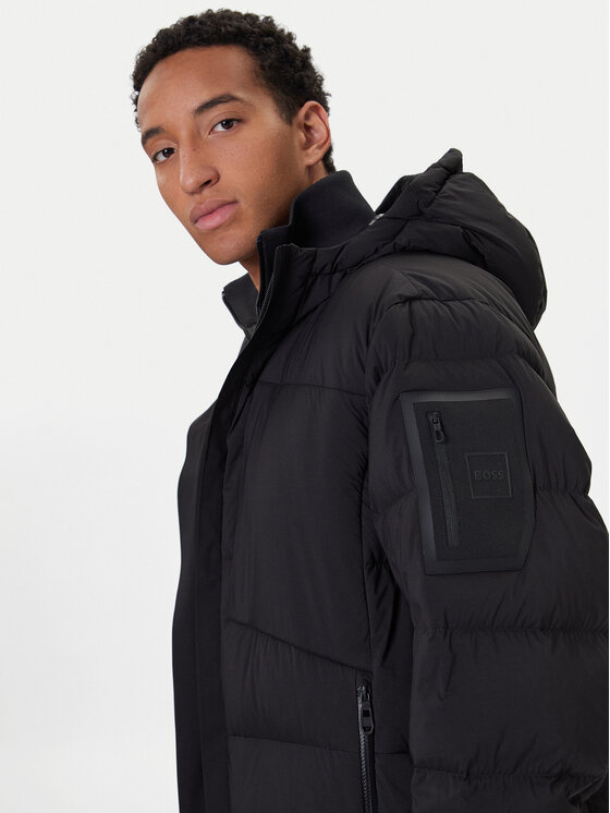 BOSS BOSS Пухено яке Riplite 50543972 Черен Regular Fit
