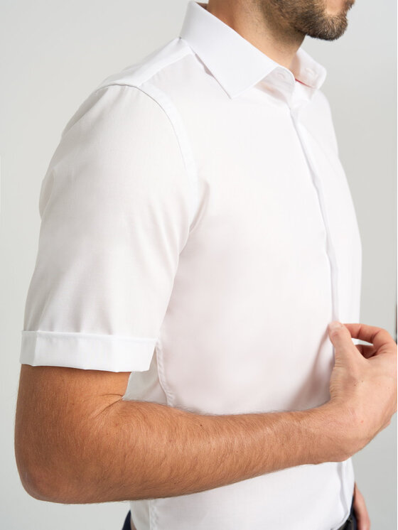 Willsoor Willsoor Koszula 27170bk Biały Slim Fit