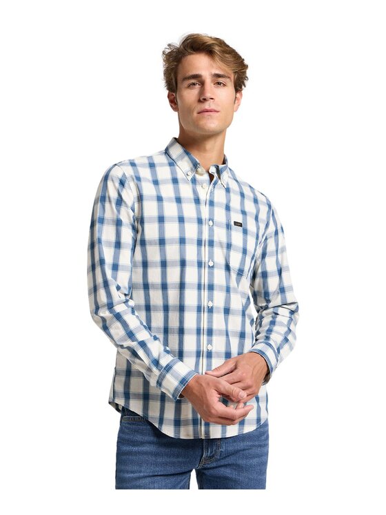 Lee Lee Camicia 112363896 Blu Regular Fit