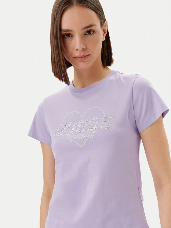 Guess Guess T-Shirt V5GI10 K9RM1 Fioletowy Regular Fit