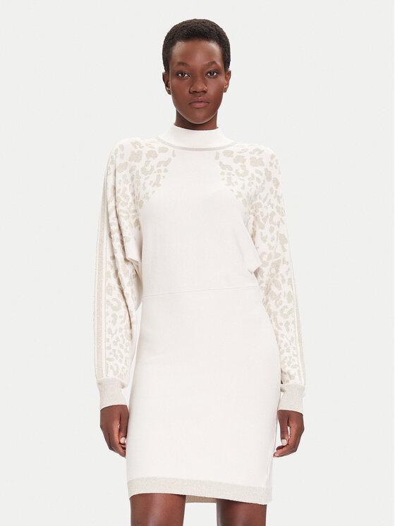 Liu Jo Sport Liu Jo Sport Strickkleid TF5176 MS49I Écru Regular Fit