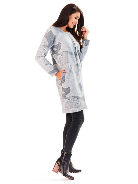 Awama Awama Sweter A199 Szary Basic Fit