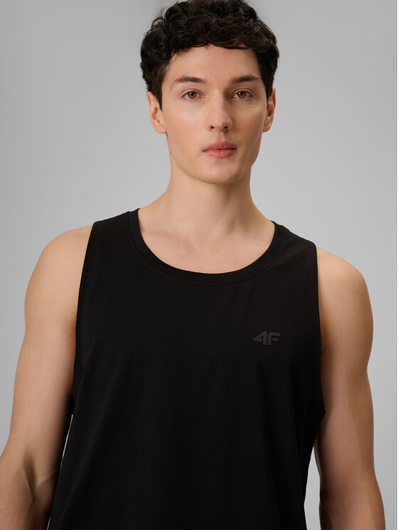 4F 4F Tank top BASIC 5 Czarny Regular Fit