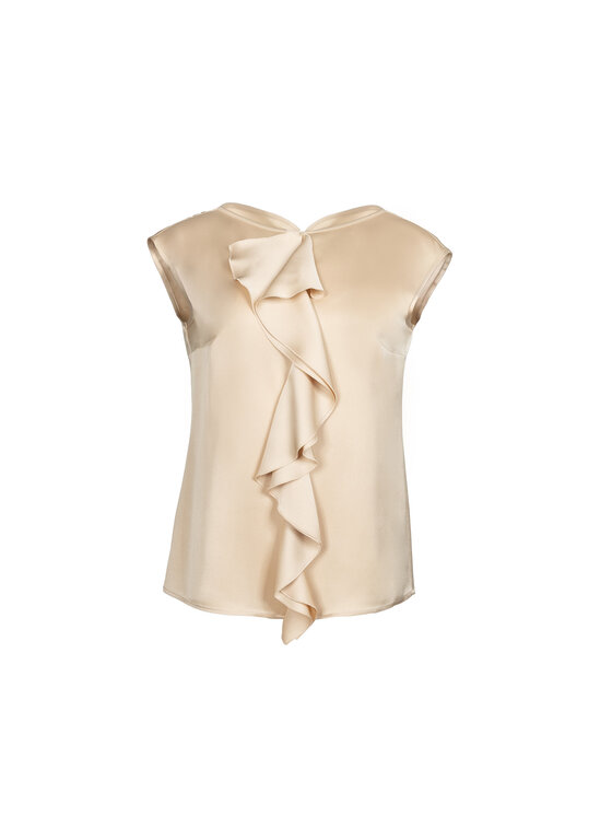 Deni Cler Milano Deni Cler Milano Top W-DC-0010-E2-S1-12-1 Beżowy Regular Fit