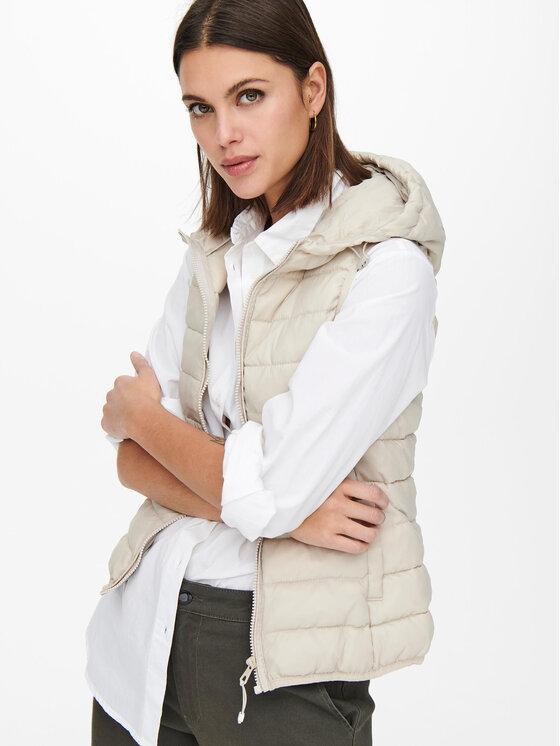 ONLY ONLY Bodywarmer New Tahoe 15205760 Écru Regular Fit
