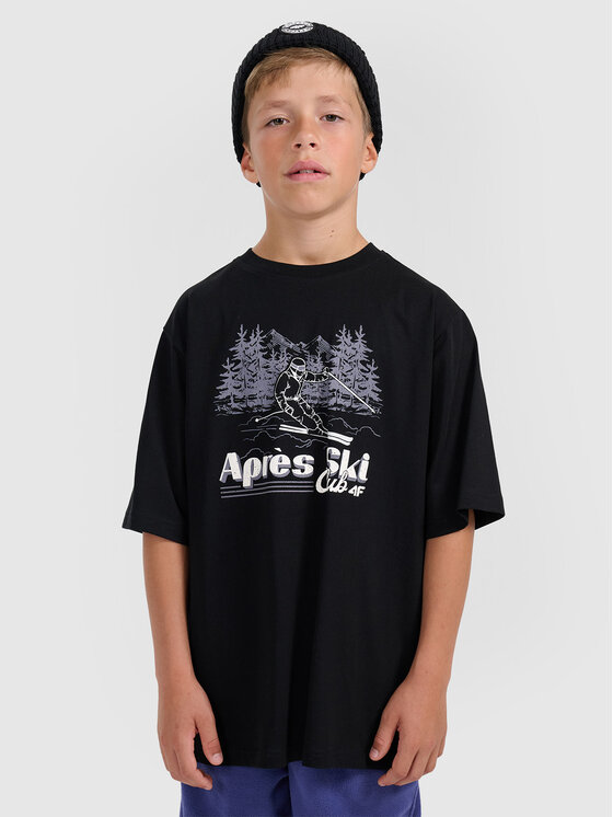 4F 4F T-Shirt APRES SKI Czarny Loose Fit