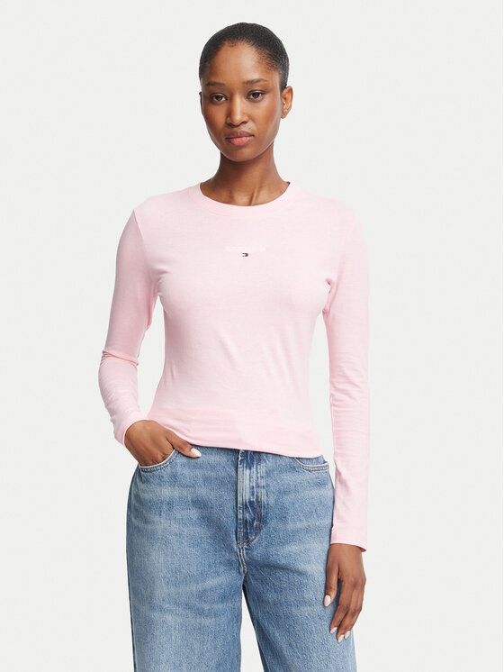 Tommy Jeans Tommy Jeans Bluza Classic Logo DW0DW23248 Svetlo rožnata Slim Fit
