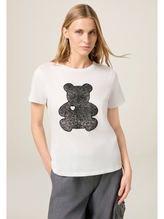 Oltre Oltre T-Shirt G095J004550N0S1 Biały Regular Fit