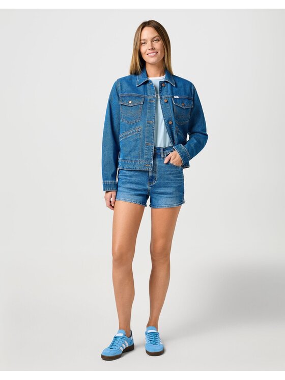 Wrangler Wrangler Szorty jeansowe FESTIVAL SHORT Niebieski Regular Fit