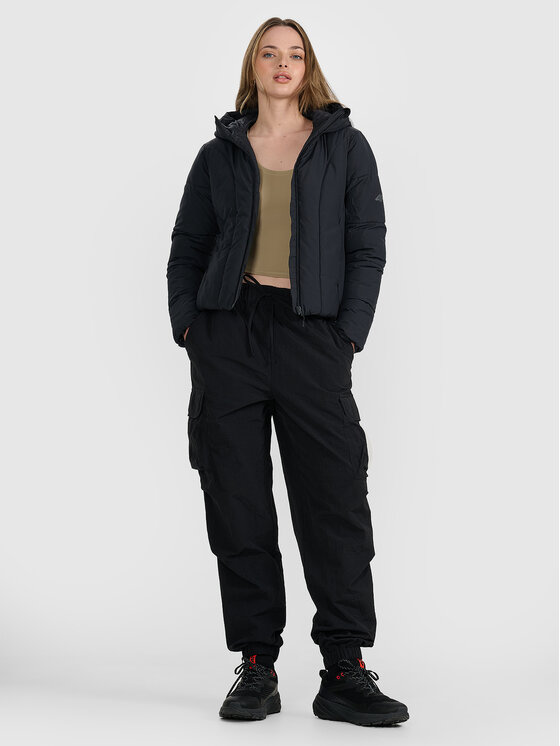 4F 4F Kurtka puchowa MIDSHOP TEXTILE Czarny Slim Fit