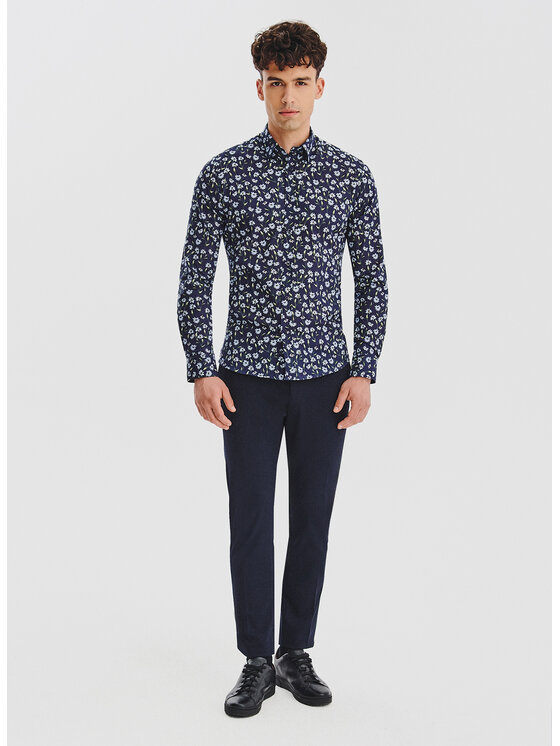 Pako Lorente Pako Lorente Koszula P25WF-1X-041 Granatowy Slim Fit