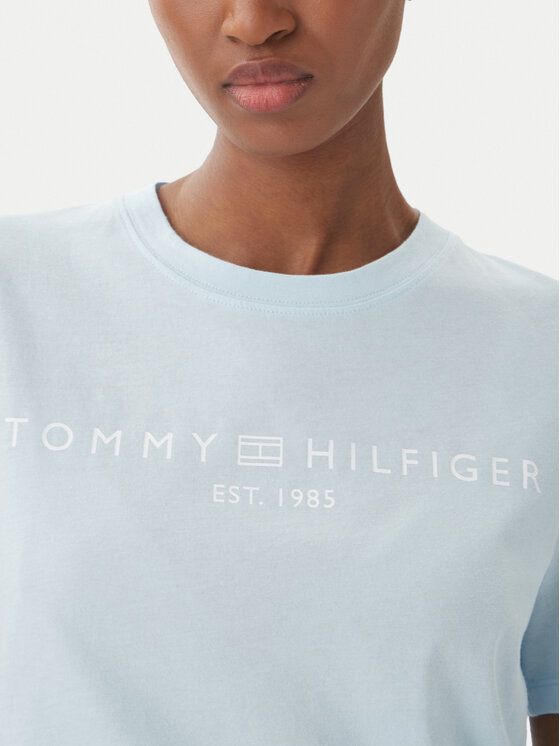 Tommy Hilfiger Tommy Hilfiger Majica WW0WW40276 Svetlo modra Regular Fit