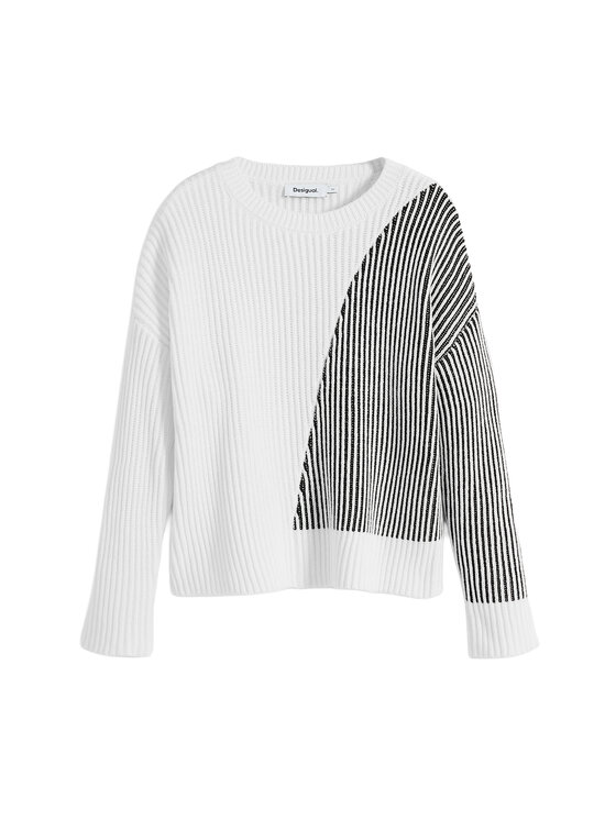 Desigual Desigual Pulover Nome 25WWJF26 Alb Regular Fit