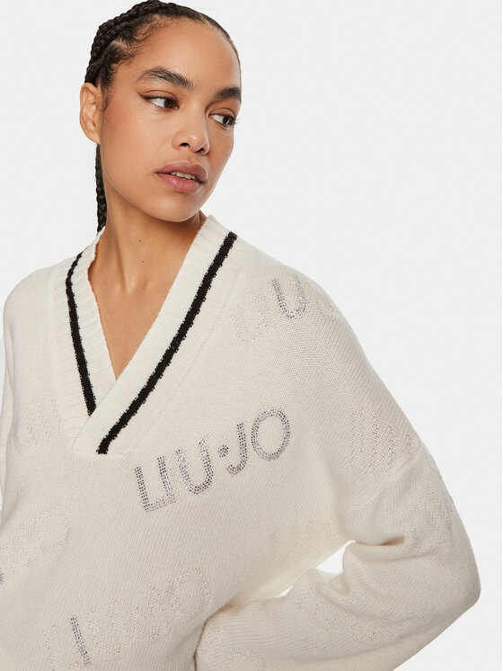 Liu Jo Liu Jo Svetr TF4169 MS55L C3447 Bílá Regular Fit