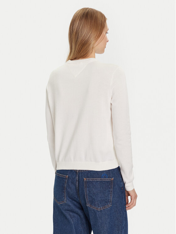 Tommy Jeans Tommy Jeans Pulover Essential DW0DW20159 Écru Regular Fit