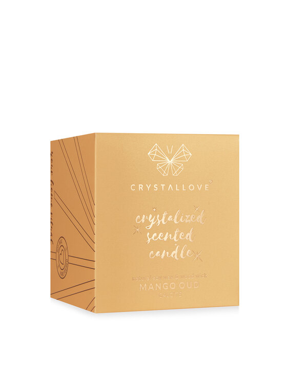 Crystallove Crystallove Świeca zapachowa Świeca sojowa z kalcytem Pomarańczowy