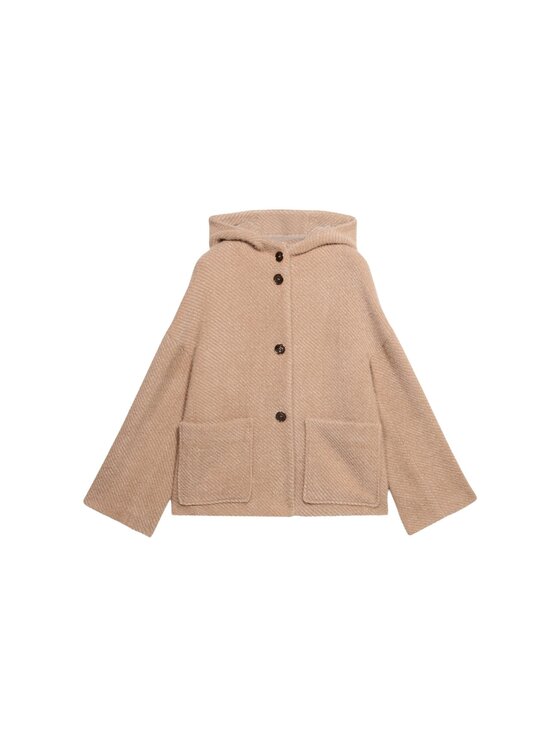 Oltre Oltre Płaszcz zimowy 8157J000227N002 Kremowy Baggy Fit