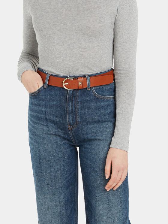 Tommy Hilfiger Tommy Hilfiger Жіночий ремінь Th Timeless 3.5 AW0AW15387 Коричневий
