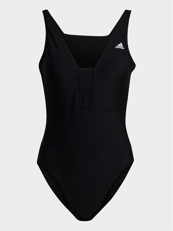 adidas adidas Strój kąpielowy Iconisea 3-Stripes Swimsuit HI1082 Czarny Fitted Fit