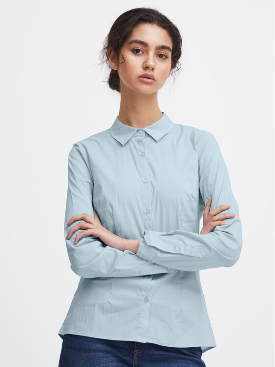 ICHI Košeľa 102533 Modrá Regular Fit