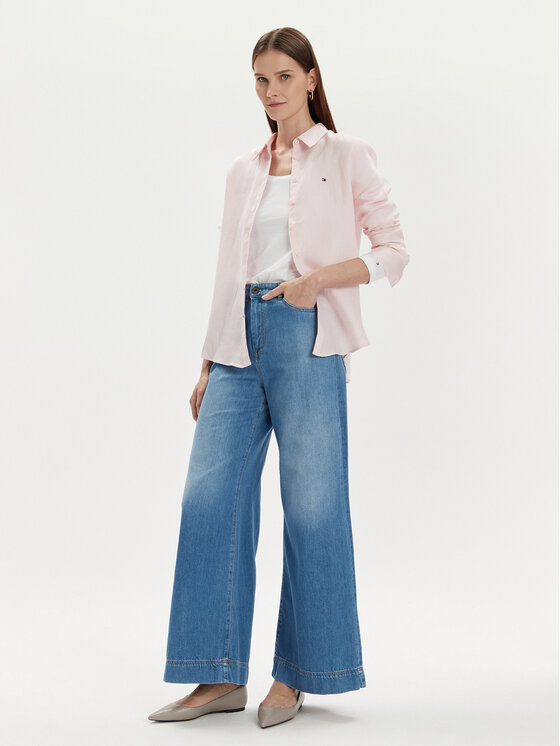 Tommy Hilfiger Tommy Hilfiger Cămașă WW0WW42037 Roz Relaxed Fit