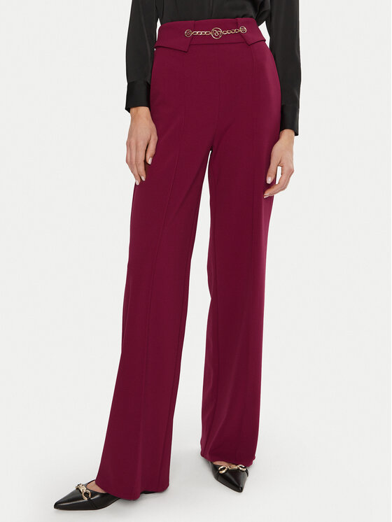 Rinascimento Rinascimento Hlače iz tkanine CFC0120004003 Bordo rdeča Regular Fit