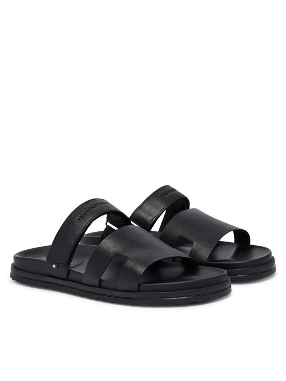 Tommy Hilfiger Tommy Hilfiger Šľapky Adjustable Premium Lth Sandal FM0FM05773 Čierna
