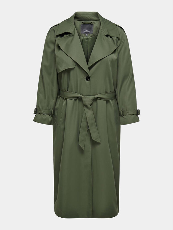 ONLY Carmakoma ONLY Carmakoma Тренч Chloe 15310056 Зелений Regular Fit