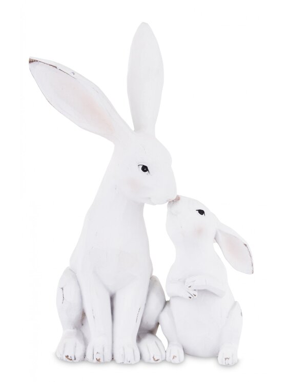 MIAhome MIAhome Figurka 2 przytulone ZAJĄCZKI-2 Biały