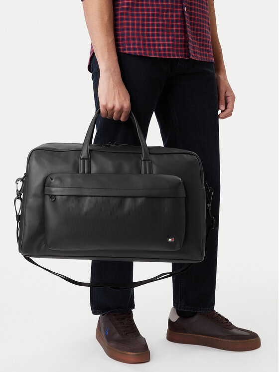 Tommy Hilfiger Torba weekendowa Th Flag Duffle AM0AM14007 Czarny