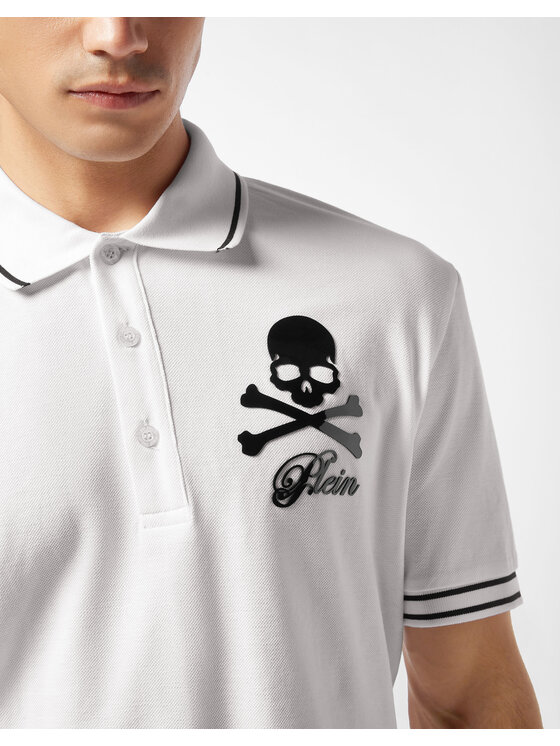 PHILIPP PLEIN PHILIPP PLEIN Polo 27113 Biały Slim Fit