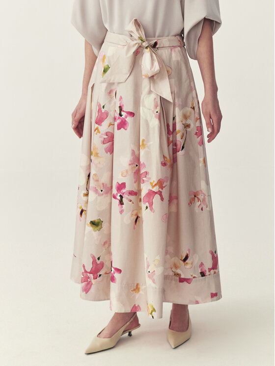 TATUUM TATUUM Spódnica midi TAFTANI 2 Szary Flare Fit