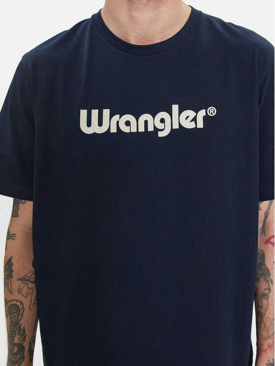 Wrangler Wrangler T-Shirt Logo 112350524 Tmavomodrá Regular Fit