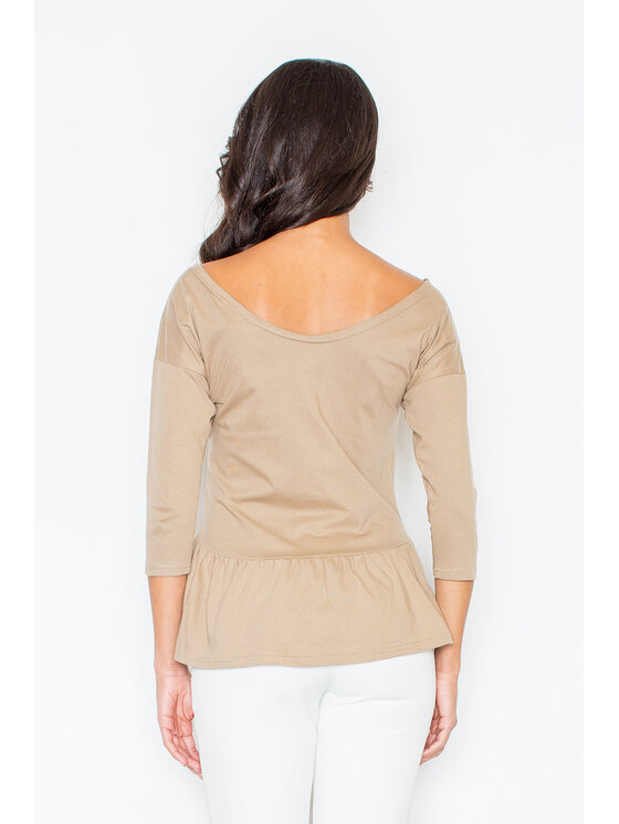 FIGL FIGLFIGL Blusa M233 Beige Regular Fit