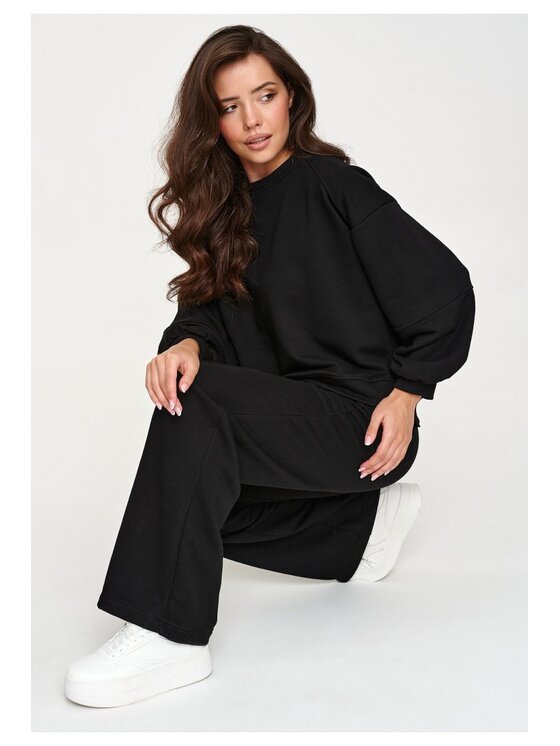 Makadamia Makadamia Dres M951 Czarny Loose Fit