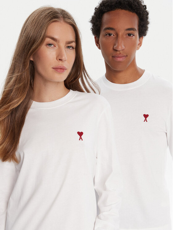 AMI Paris AMI Paris Longsleeve BFUTS235.724 Λευκό Regular Fit